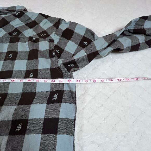 Magellan Shiner Bock Beer Black/Blue Plaid Flannel Shirt Men’s Sz XL - Picture 6 of 7